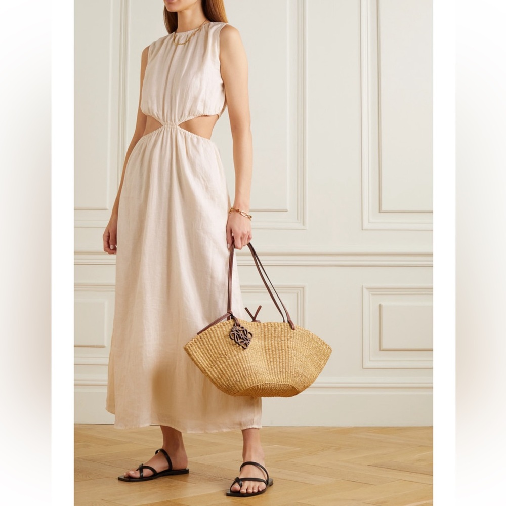 Faithfull the Brand las Flores linen cut out maxi dress size small
